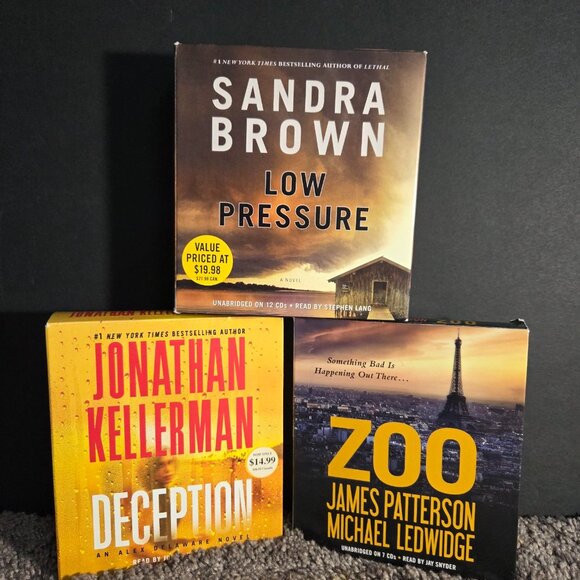 3 Audiobooks (CD) Zoo, Low Pressure, Deception - Picture 1 of 7